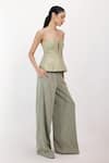 Siddhant Agrawal_Green Crepe Beads, Tassels, Embroidery Mistborne Embellished Trouser _Online_at_Aza_Fashions
