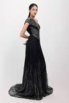 Buy_Siddhant Agrawal_Black Cotton, Tulle, Satin Zari, Beads, Embroidery One The Ethereal Root Gown _Online_at_Aza_Fashions