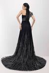 Shop_Siddhant Agrawal_Black Cotton, Tulle, Satin Zari, Beads, Embroidery One The Ethereal Root Gown _at_Aza_Fashions