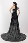 Siddhant Agrawal_Black Cotton, Tulle, Satin Zari, Beads, Embroidery One The Ethereal Root Gown _at_Aza_Fashions