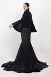 Shop_Siddhant Agrawal_Black Chiffon Shadow Bloom Skirt _at_Aza_Fashions