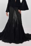 Buy_Siddhant Agrawal_Black Chiffon Shadow Bloom Skirt _Online_at_Aza_Fashions
