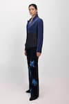 Siddhant Agrawal_Black Crepe Sequins Sapphire Wilt Embellished Trouser _Online_at_Aza_Fashions