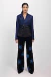 Buy_Siddhant Agrawal_Black Crepe Sequins Sapphire Wilt Embellished Trouser _at_Aza_Fashions