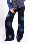 Buy_Siddhant Agrawal_Black Crepe Sequins Sapphire Wilt Embellished Trouser _Online_at_Aza_Fashions