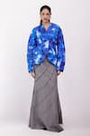 Siddhant Agrawal_Blue Beads, Sequins, Embroidery Coral Fade Blazer _Online_at_Aza_Fashions