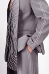 Siddhant Agrawal_Gray Embroidery, Beads Silver Dusk Blazer _at_Aza_Fashions