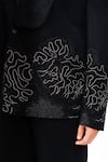 Buy_Siddhant Agrawal_Black Polyester, Velvet, Satin Embroidery Withered Grace Blazer 