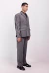 Siddhant Agrawal_Gray Crepe Embroidery, Beads Ethereal Root Blazer _Online_at_Aza_Fashions