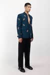 Buy_Siddhant Agrawal_Green Crepe Embroidery The Scarabloom Blazer _Online_at_Aza_Fashions