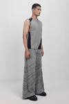 Shop_Siddhant Agrawal_Gray Cotton, Denim, Georgette Stone Whisper Trouser _Online_at_Aza_Fashions