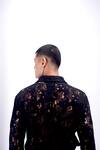 Shop_Siddhant Agrawal_Black Cotton, Silk Eteranal Trace Shirt 