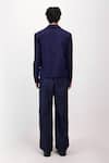 Shop_Siddhant Agrawal_Navy Polyester, Satin Indigo Drift Shirt _at_Aza_Fashions