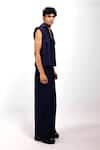 Siddhant Agrawal_Blue Indigo Drift Trouser _Online_at_Aza_Fashions