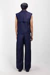 Shop_Siddhant Agrawal_Blue Indigo Drift Trouser _at_Aza_Fashions