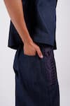 Shop_Siddhant Agrawal_Blue Indigo Drift Trouser _Online_at_Aza_Fashions