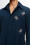 Siddhant Agrawal_Blue Embroidery Scarabloom Shirt _Online_at_Aza_Fashions