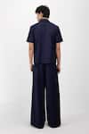 Shop_Siddhant Agrawal_Navy Beads, Embroidery Cobalt Root Shirt _at_Aza_Fashions