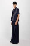 Buy_Siddhant Agrawal_Navy Cobalt Root Trouser _Online_at_Aza_Fashions