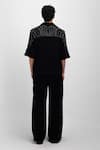 Shop_Siddhant Agrawal_Black Beads, Embroidery Ashroot Whorl T-shirt _at_Aza_Fashions