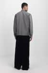 Shop_Siddhant Agrawal_Gray Greyfall Weftmire Jacket _at_Aza_Fashions