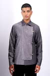 Buy_Siddhant Agrawal_Gray Greyfall Weftmire Jacket _at_Aza_Fashions