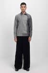 Buy_Siddhant Agrawal_Gray Greyfall Weftmire Jacket _Online_at_Aza_Fashions