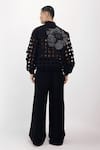Shop_Siddhant Agrawal_Black Crepe Embroidery, Applique Ashen Blossom Sweatshirt _at_Aza_Fashions