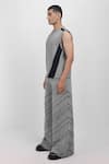Siddhant Agrawal_Gray Cotton, Denim Stone Whisper Tank T-shirt _Online_at_Aza_Fashions