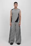 Buy_Siddhant Agrawal_Gray Cotton, Denim Stone Whisper Tank T-shirt _at_Aza_Fashions