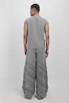 Shop_Siddhant Agrawal_Gray Cotton, Denim Stone Whisper Tank T-shirt _at_Aza_Fashions
