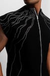 Shop_Siddhant Agrawal_Black Beads, Embroidery Ashroot Vein Jacket _Online_at_Aza_Fashions
