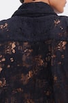 Buy_Siddhant Agrawal_Black Cotton, Silk, Velvet, Satin Vein Script Jacket _Online_at_Aza_Fashions