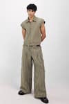 Shop_Siddhant Agrawal_Green Sage Drift Jacket _Online_at_Aza_Fashions