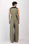 Shop_Siddhant Agrawal_Green Tropical Eclipse Vest _at_Aza_Fashions