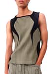 Buy_Siddhant Agrawal_Green Tropical Eclipse Vest 