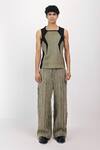 Buy_Siddhant Agrawal_Green Tropical Eclipse Vest _at_Aza_Fashions