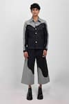 Buy_Siddhant Agrawal_Black Denim, Cotton Drifted Echo Jacket _at_Aza_Fashions