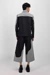 Shop_Siddhant Agrawal_Black Denim, Cotton Drifted Echo Jacket _at_Aza_Fashions