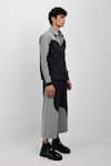 Siddhant Agrawal_Black Cotton, Denim Drifted Echo Cullote Pant _Online_at_Aza_Fashions