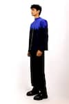 Siddhant Agrawal_Blue Lace Celestial Thread Shacket _Online_at_Aza_Fashions