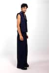 Siddhant Agrawal_Blue Denim, Satin Drift Jacket _Online_at_Aza_Fashions
