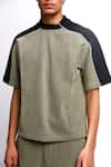 Siddhant Agrawal_Green Tropical Eclipse T-shirt _at_Aza_Fashions