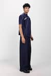 Buy_Siddhant Agrawal_Blue Weathered Indigo T-shirt _Online_at_Aza_Fashions