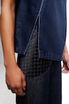 Shop_Siddhant Agrawal_Blue Weathered Indigo T-shirt _Online_at_Aza_Fashions