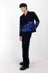 Buy_Siddhant Agrawal_Black Sequins, Beads, Embroidery Coral Fade Blazer _at_Aza_Fashions