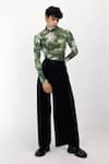 Buy_Siddhant Agrawal_Green Sequins, Beads Sporeshade Top _at_Aza_Fashions