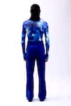 Shop_Siddhant Agrawal_Blue Net, Polyester Celestial Drift Top _at_Aza_Fashions