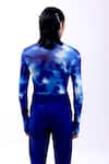 Shop_Siddhant Agrawal_Blue Net, Polyester Celestial Drift Top _Online_at_Aza_Fashions