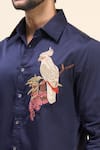 Shop_Rohit Bal_Blue Poplin Embroidery Bird Shirt _Online_at_Aza_Fashions